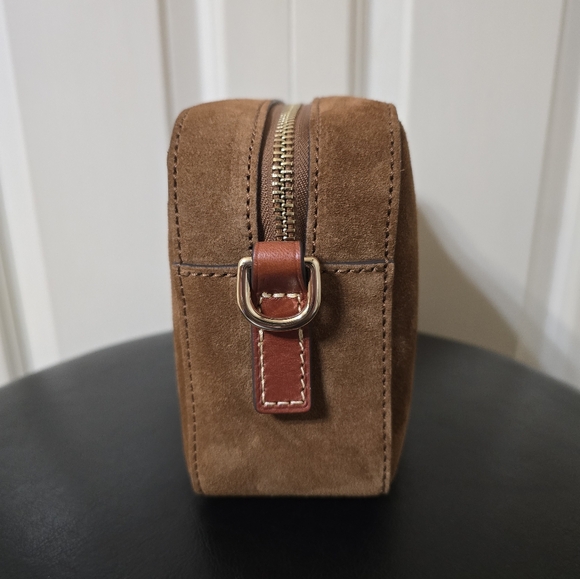 Dooney Suede Camera Zip Crossbody/Color: Amber - Picture 5 of 12